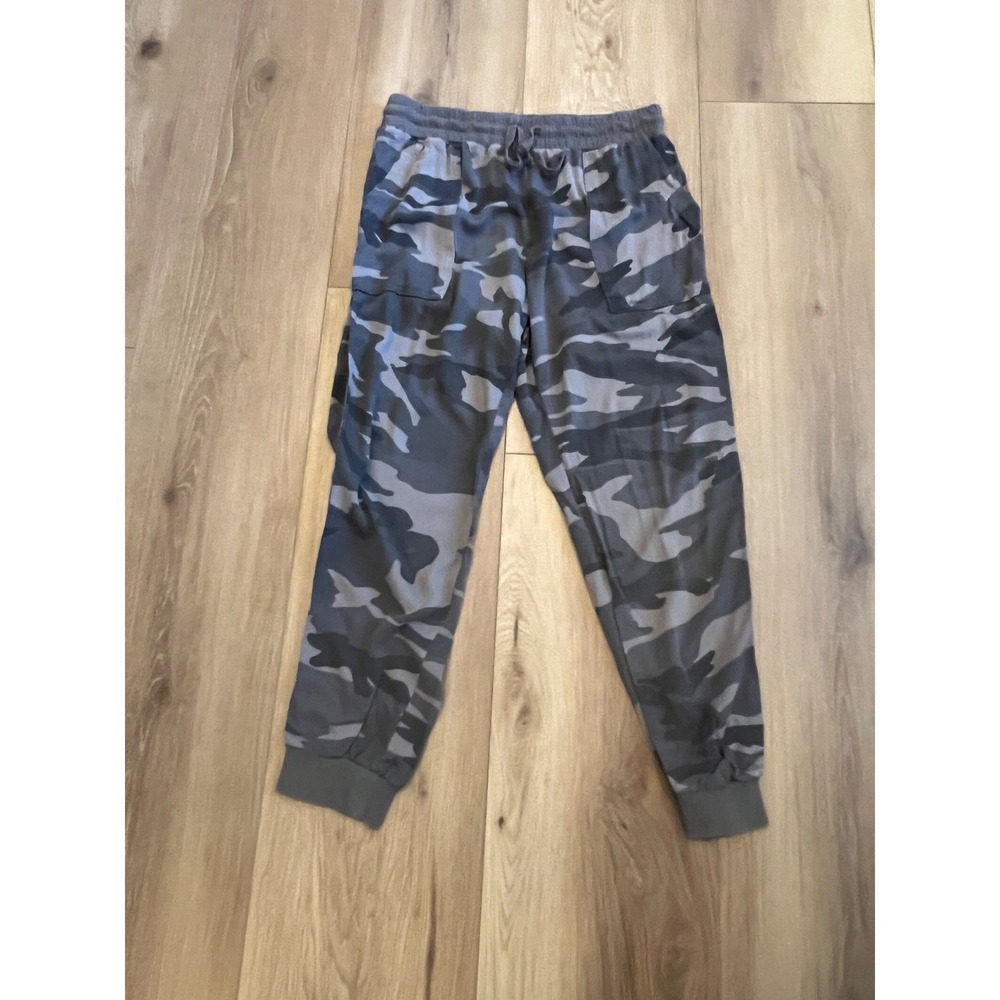 Splendid Joggers Womens S Green Camo Drawstring Cropped Casual Active Lounge